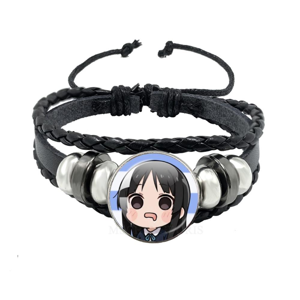 Anime K-ON Leather Bracelets Hirasawa Yui Akiyama Mio Tainaka Ritsu Multilayer Braided Black Bracelet Bangles Jewelry Gift