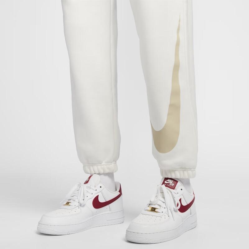 Nike Sportovní oblečení FW25 Všestranná móda Jednoduché Pohodlné Tepláky se středně vysokým pasem Pletené sportovní kalhoty Dámské spodní díly Bílá HV8463133