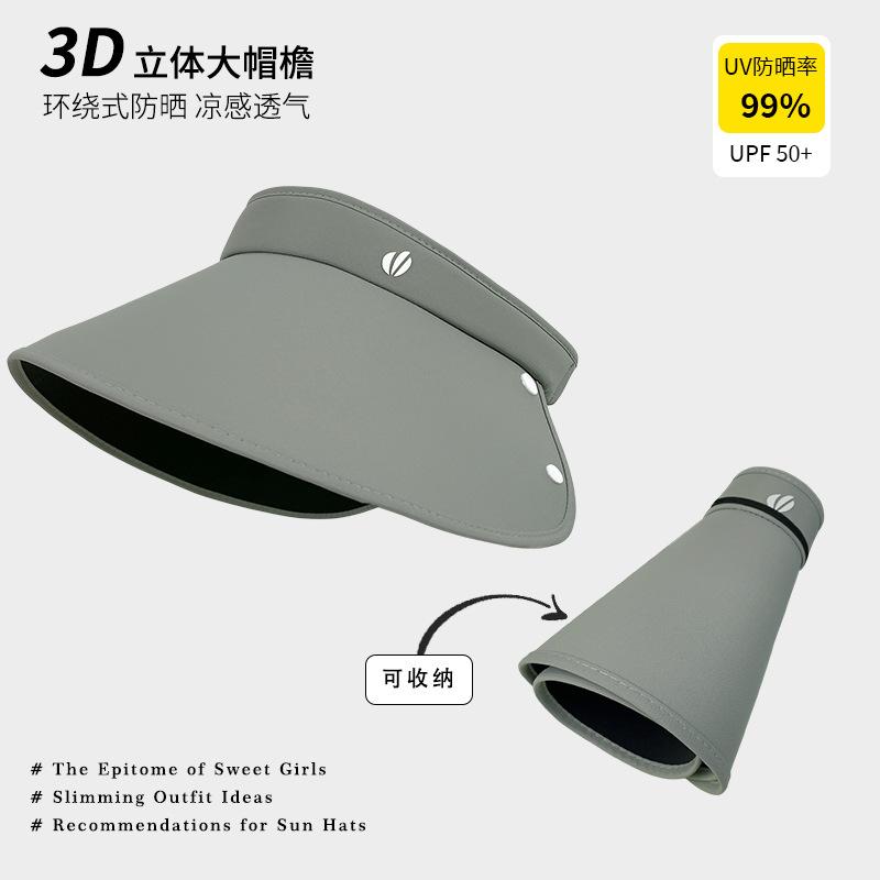 

Wrap-around eaves empty top sun protection hat women s summer versatile outdoor riding UV protection sun hat 56-60 (Foldable)