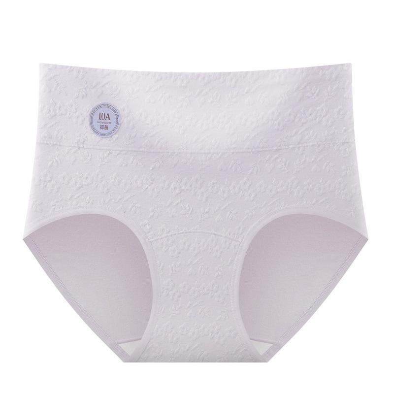 Lady Plus Size Spring Summer Jacquard Cotton Pure Cotton 10a Antibacterial Long Crotch High Waist Tuck Briefs