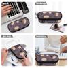 Pencil Pouch Neat Design Scratch Resistant Polyester Zipper Closure with Mesh Pocket Removable Divider and Pen Slots for Students
