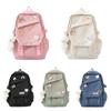 Nylon Large Capacity Bags Canvas Korean Style School Bag Sweet Badge Shoulder Backpack  Student