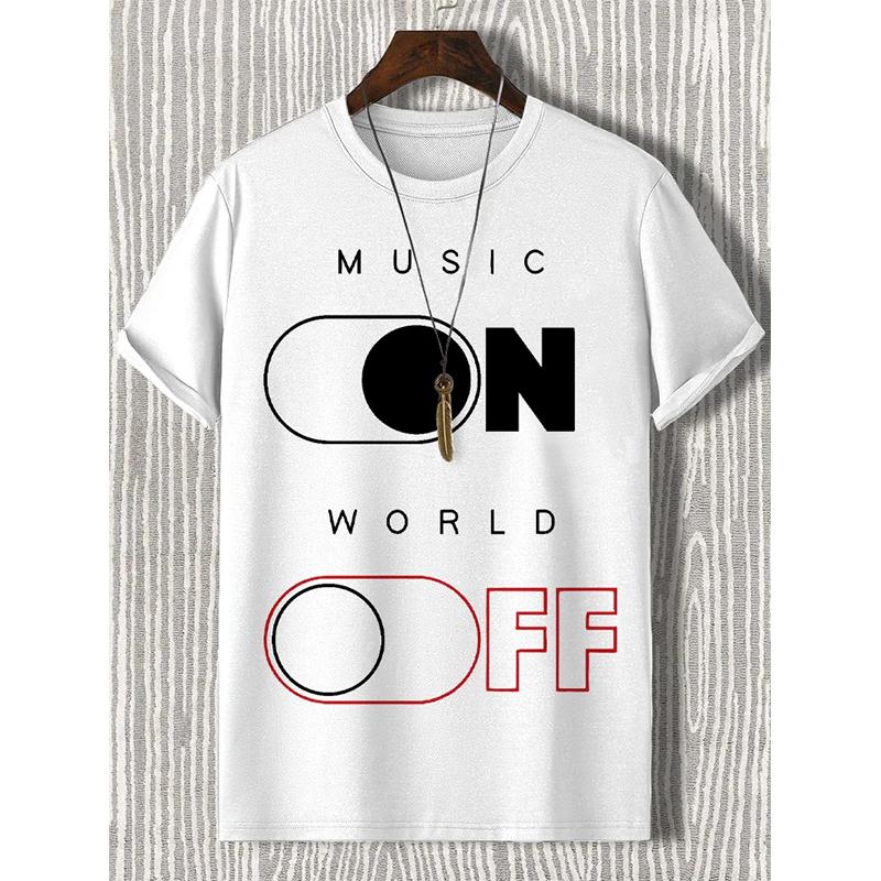 Men Women MUSIC WORLD Letter Printing T Shirt Graphic Harajuku 2025 Street Hip Hop Clothes Causal Female Y2K Tees Tops Clothing