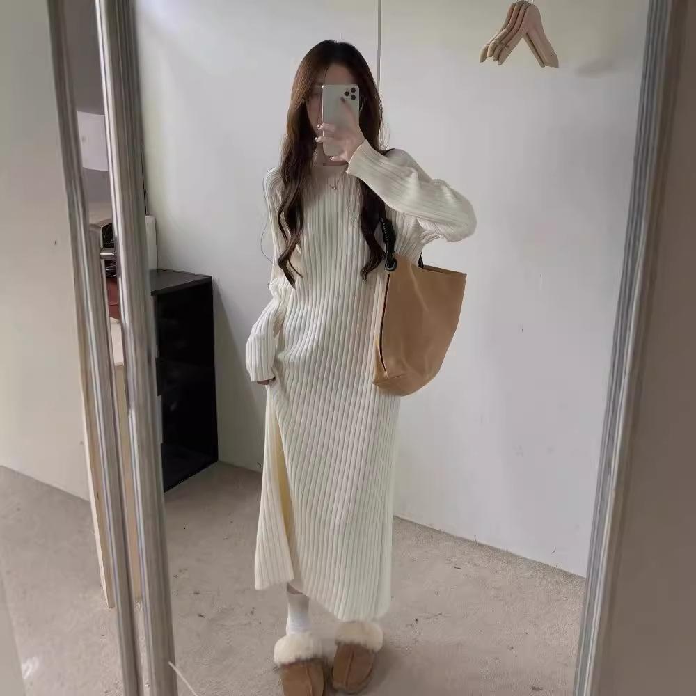 Fat Mm Large Size Women's Clothing New Spring and Autumn Lazy Wind Long Dress with Coat Knee Bottom Skirt