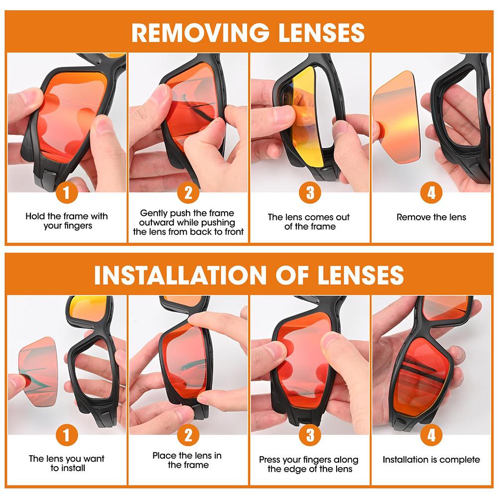 Gafas de Montar en Motocicleta Acolchadas con Espuma Protección Ocular UV400 Gafas de Lente Intercambiable Gafas de Sol Antiviento para Deporte al Aire Libre