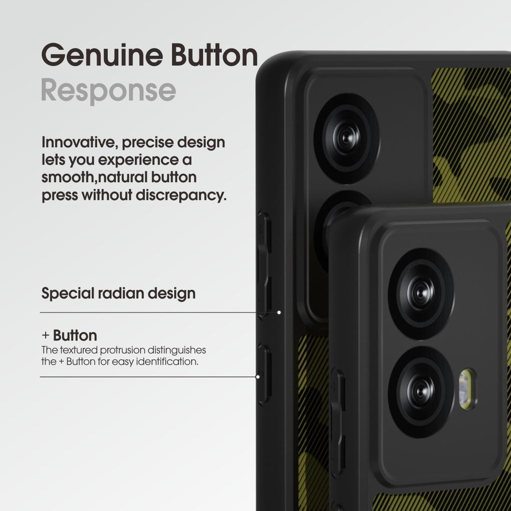 (Comes with wrist strap)IBMRS for Motorola Moto G85 Case,Anti-Fingerprint TPU Thin Phone Cases Cover Protective Shockproof (Camo Black)