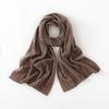 2025 Cashmere Women's Solid Color Knit Shawl: Hollowed-out Long Scarf and Neck Protector for Autumn/Winter