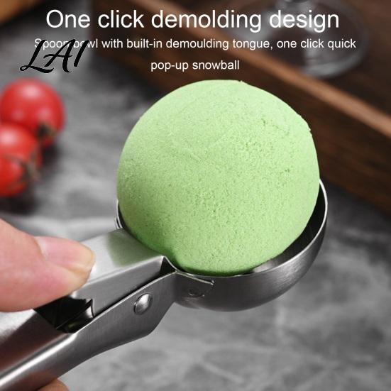 Sturdy Metal Scoop for Desserts Stainless Steel Ice Cream with Trigger Easy Release Hard Dough Scooper Professional Kitchen Utensil Yogurt
