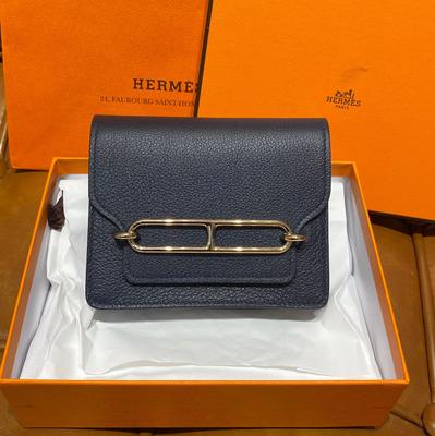 [Gebraucht] Roulis Slim Serie Doppel-Kartenfach Abnehmbare Hellgoldene Schnalle Evercolor Kalbsleder Schweinenase Geldbörse Hüfttasche - Ausgezeichnet #BXWL3T