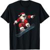 Christmas Santa Snowboard Snowboarding Snowboarder T-shirts Men Casual 100% Cotton Oversized Crewneck Collar Hip Hop T Shirt