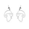 Alloy Face Elegant Earrings For Women Modern Cartoon Expression Design Jewelry