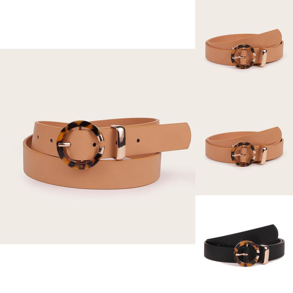 Leatherlike Belt For Women With Alloy Buckle And Geometric Design For Casual Wear