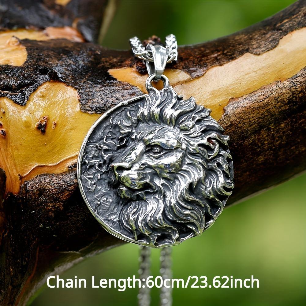 Neues Design Vintage Mode Punk Viking Löwenkopf Halskette Anhänger für Männer Geschenk