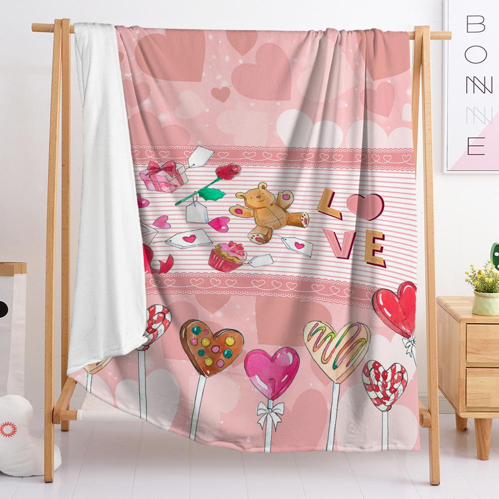 Valentine'S Day Blanket Love Flannel Blanket Autumn Spring Autumn European And American Sizes