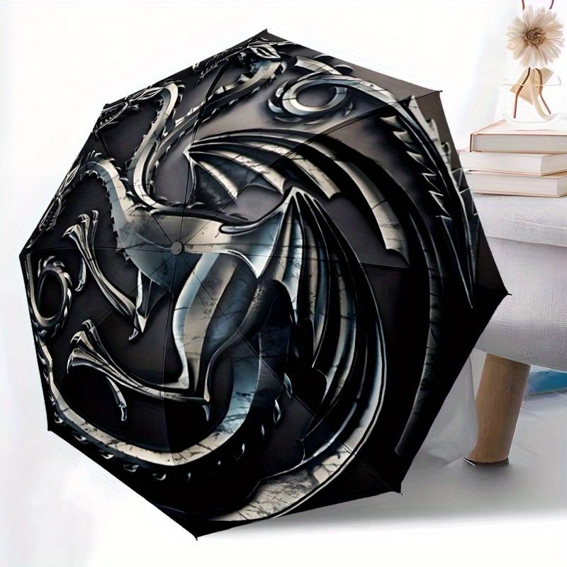 1pc Game of Thrones House Targaryen Windproof Automatic Cute Windproof Umbrella, Lightweight for Women/Men, Perfect Christmas Gift a0811199