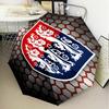 1 Stück England Fußballwappen Aufdruck Regenschirm Faltbarer Regenschirm, Automatischer Regenschirm 8-Rippen für Reisen, Camping Fan Geschenke Weihnachtsgeschenke