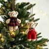 Christmas Plush Bear Ornament Cartoon Cute Desktop Decor Hotel Mall Hanging Decoration