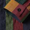 Moda Autunno Inverno Camicie Street a Risvolto a Maniche Lunghe a Righe Arcobaleno Camicie Casual da Uomo
