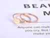 JeeMango Trendy 2 In 1 Titanium Stainless Steel Love Heart Ring Rose Gold Color CZ Crystal Anniversary Rings For Women JR19026