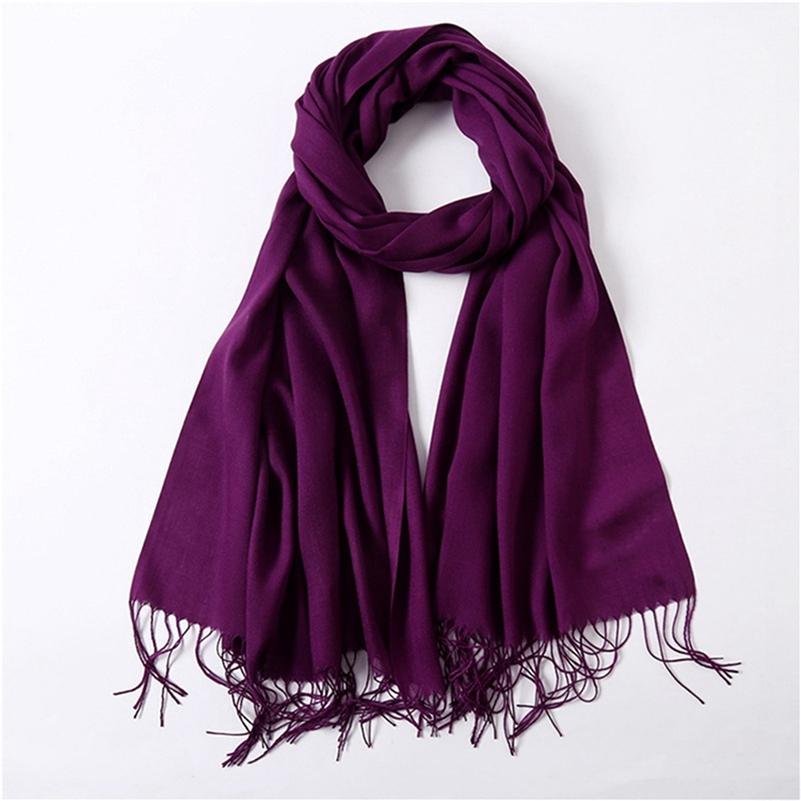 Elegant Headband Shawls Pure Color Scarf Wraps Skin-friendly Lady High Quality Accessories Solid Shawls Warm Headscarf