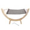 Wooden Cat Hammock Easy Assembly Elevated Pet Hammock Bed Furniture for Kitten Puppy Small Pet Mesh Fabric