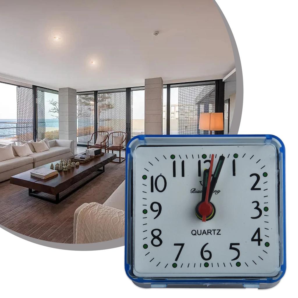 Wake Up Clocks Alarm Clock 1 AA Battery PVC No Tick Silent 1 Pcs 6.2x3x5.9cm Candy Colors Easy-To-Read Numbers
