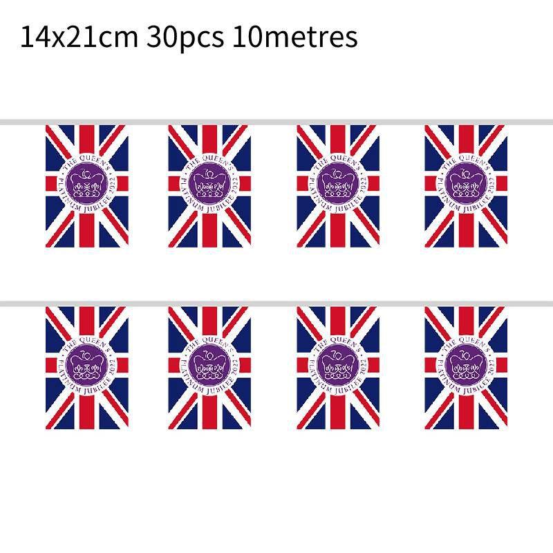 Jubilee Platinum Queens Union Jack Flags National Day Celebration Home Decor