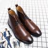 Men's Plus Size Autumn/Winter Retro Leather High-Top Boots - Casual British Style Martin Boots