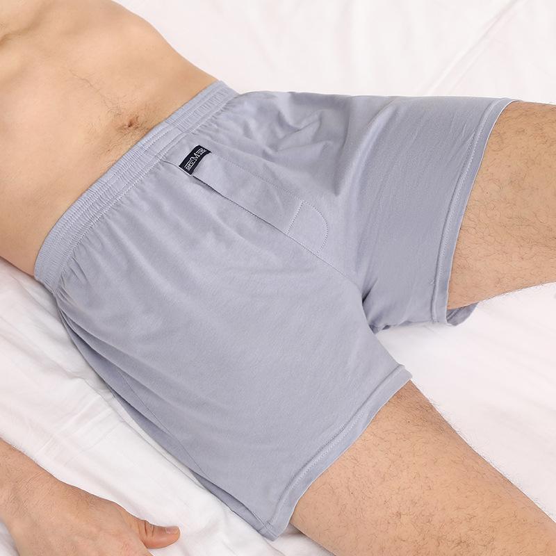 Men's Cotton A-line Sleep Boxers - High Waist, Loose, Breathable Briefs