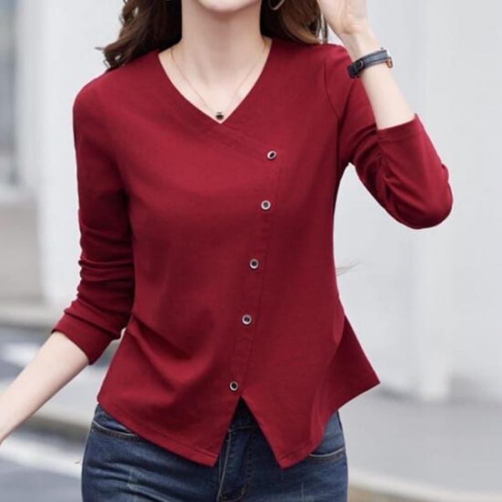 NaVaVa Women V Neck Long sleeVe T shirT nT2890