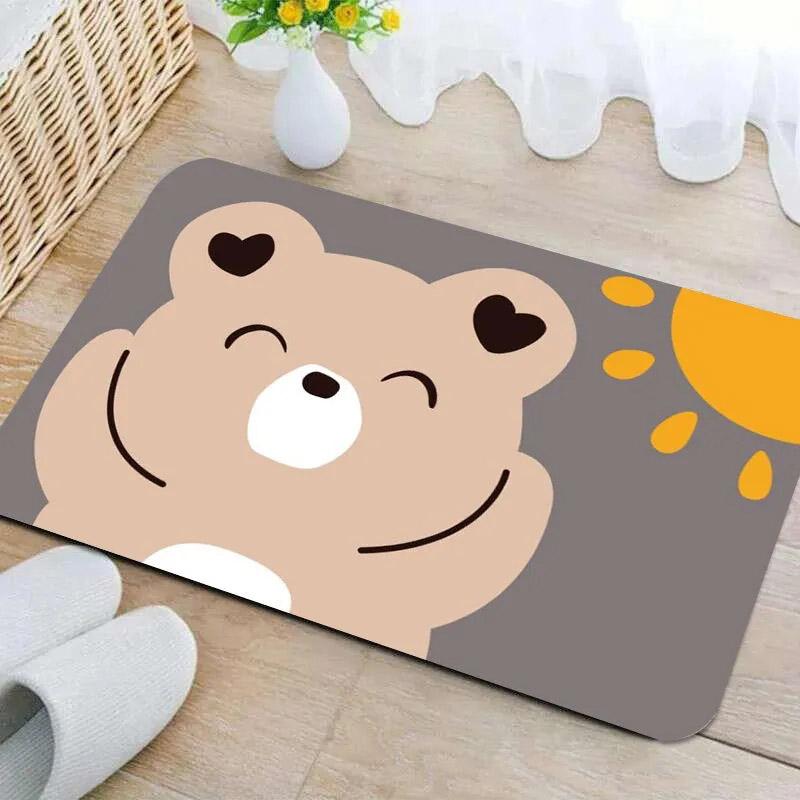 Bathroom Floor Mat Entry Door Welcome Mat Bathroom Non-slip Absorbent Floor Mat Door Mat Home Kitchen Bedroom Carpet Printing Door Mat