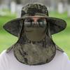 Fischerhut für Herren mit Frontabdeckung, großer Krempe, hohles Netzgewebe, Camouflage-Druck, UV-Schutz, Sonnenschutz, schnelltrocknend, hohe Atmungsaktivität im Außenbereich