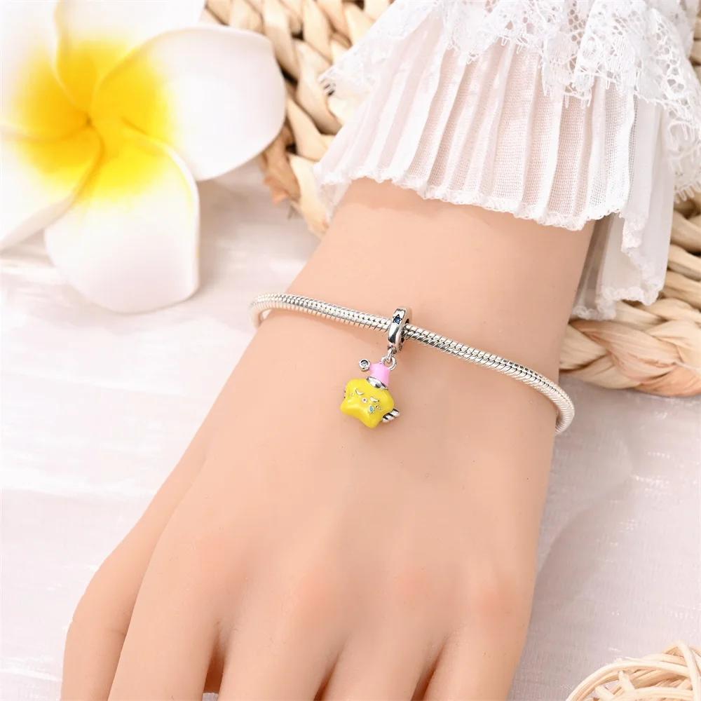 Charm Bead Charms Authentic Copper Plated Star Shape Pendant Starry Sky Bead Charms Compatible With Bracelets Diy Gift Women Delicate Jewellery Access