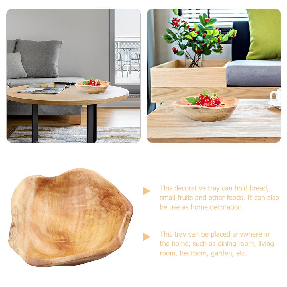 Wurzelgeschnitzter Obstteller aus Holz, Serviertablett aus Holz für Obst, Schüssel für Kaffee, Obstschale aus Holz, Obstteller aus Holz, Tisch, Küche, Bar