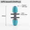 5pcs 16mm Garden Watering Hose Connectors Micro Irrigation PE Pipe Elbow Tee Straight Joints Agricultural Watering Kits Fittings