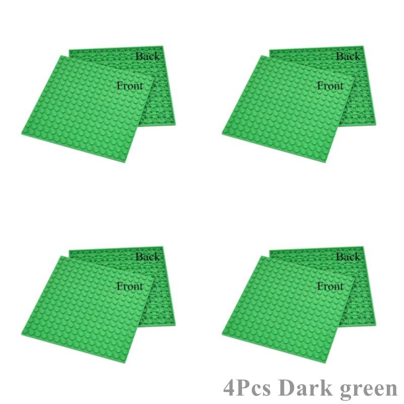 Non-Toxic 4Pcs 16X16 Dots Double-Sided Baseplate Building Blocks Base Plate Moc City Parts Educational Christmas Gift Toy For Children