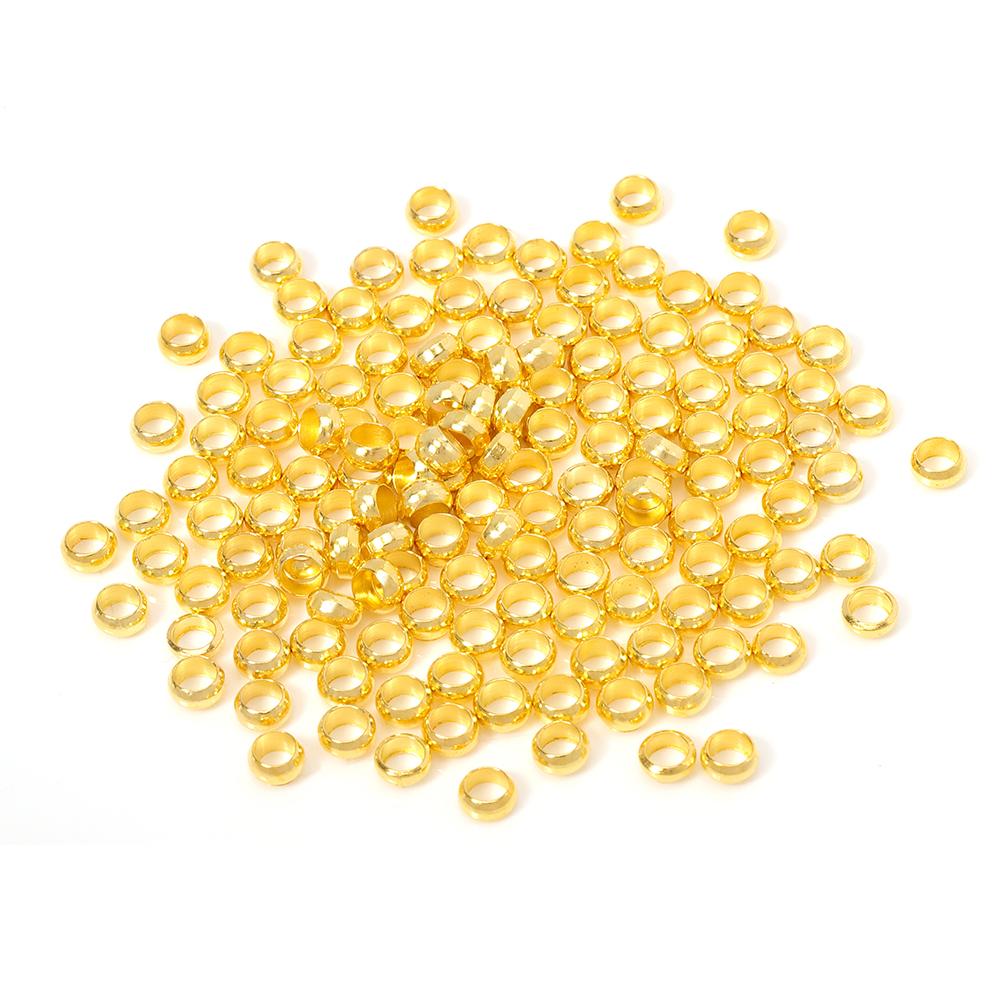500pcs 2mm 3mm 3.5mm 4mm Big Hole Beads Copper Ball Crimp End Stopper Spacer Beads for Jewelry Making Findings DIY Supplies