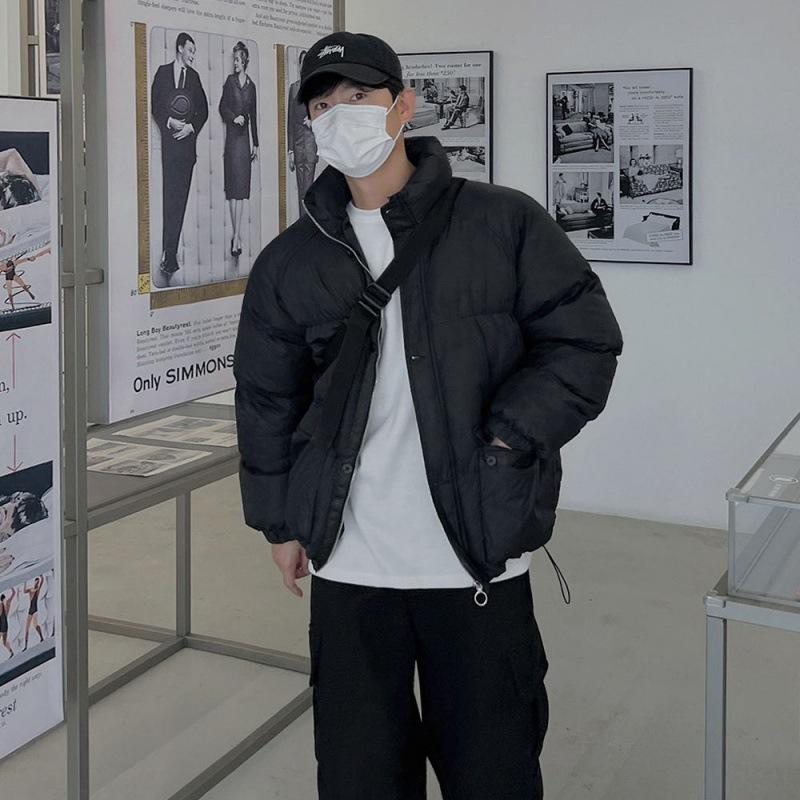 Stand Collar Cotton Jacket Men's Winter New Korean Style Trendy Retro Thickened Cotton Jacket Loose Warm Cotton Jacket