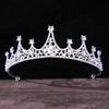 DIEZI Korean Luxury White Crystal Crown Hair Accessories Tiara Women Wedding Rhinestone Bridal Silver Color Crown Hair Jewelry
