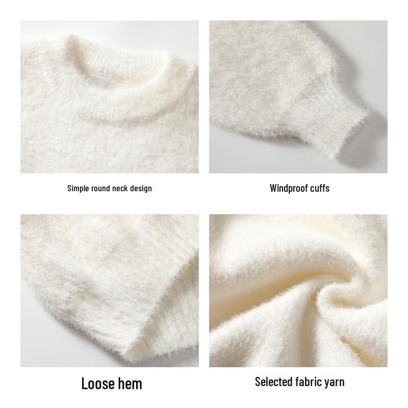 Mao Ren Unisex Thick Warm Round Neck Pullover Sweater