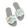 2025 Summer Open Toe Women's Slippers Printing New Outdoor Daily Plus Size Butterfly-knot Soft Bottom Flat Slippers