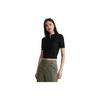 Calvin Klein Minimalist Square Logo Grid Polo Short Sleeve Knit Top Women Tops Space-Black J222971-BEH