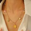 Multi Charm Chain Necklace with Rainbow Heart Butterfly and Lips Pendants for Women