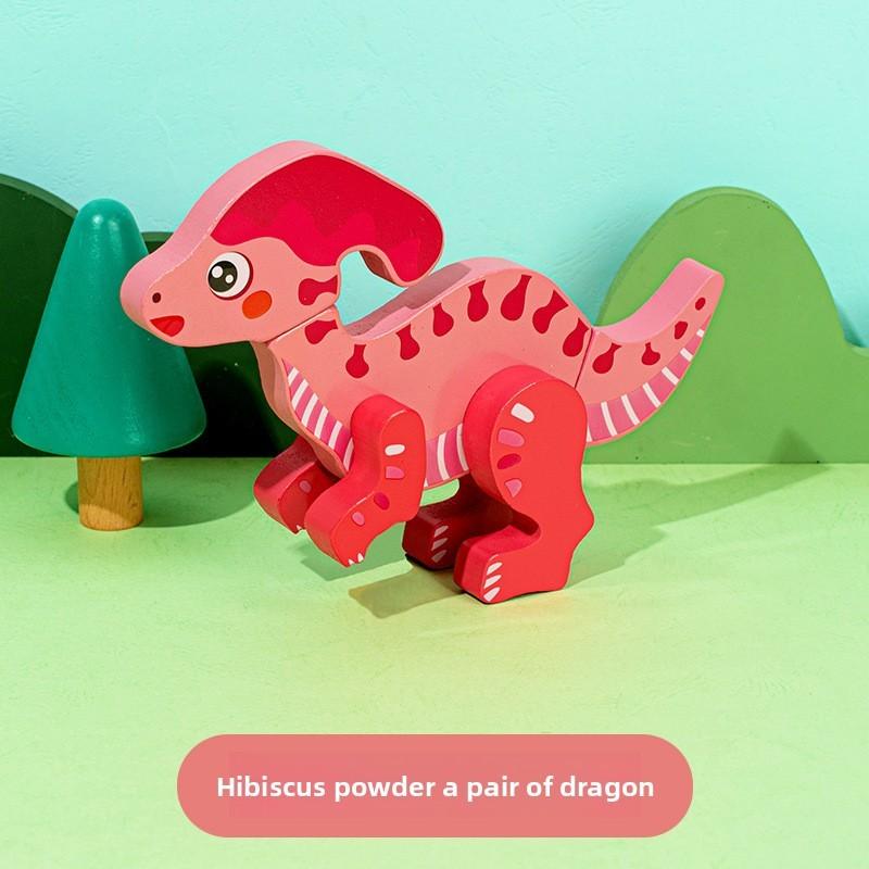 Puzzle Magnetic Dinosaur Wooden Toy For Kids Early Education Thinking Cognitive