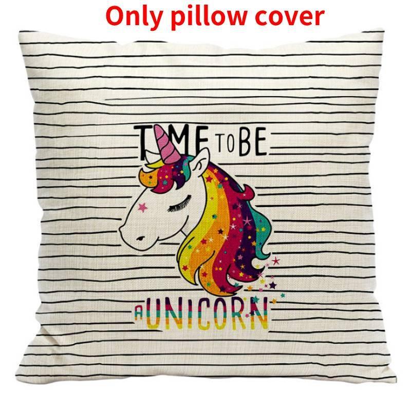 Pillow Unicorn Case Cute Cartoon Print Home Living Room Sofa Car Cushion Gift