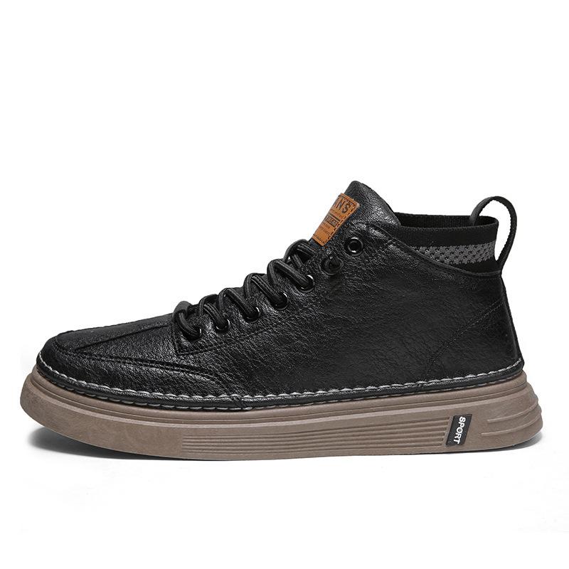 New spring and autumn men's shoes high-top board shoes casual leather shoes Martin boots versatile shoes