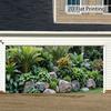 2D Rainforest Stone Landscape Lush Greenery Patio Photo Background