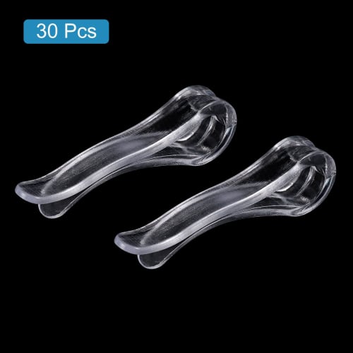 uxcell Durable Plastic Crocodile Clips, 38mm Long, Clear U-Shaped, for Shirt Clips, Ties, Pants, Socks, and Clothes, Pack of 30