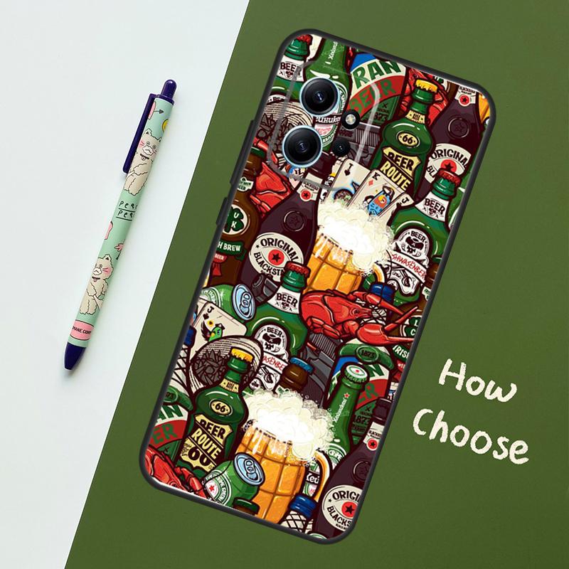 Alcohol Beers Drink Beer Case For Xiaomi Redmi Note 14 9 10 11 12 13 Pro 12S Cover For Redmi 15 13C 12C 10C 14C 15C