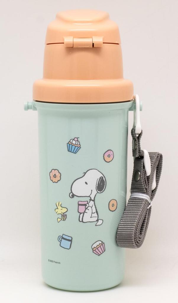 OSK Snoopy Water Made In with Dedicated Shoulder Wide Easy To Drink Easy To Suitable for and Students Bottle, 600ml, Japan, Strap, One-Touch Opening,